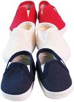 3 Pack of Canvas Slip Ons: Red Whit