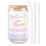 Arefen Friendship Gifts for Women Best Friends Personalized Shine Glass Drinking Jar Birthday Gifts For Best Friend Bestie Gifts For Sister Female BFF,17Oz/500ML