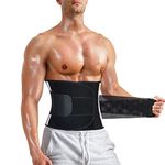 MOLUTAN Men Waist Trainer Trimmer for Tummy Control Compression Shapewear Body Shaper Sweat Belt XX-Large Black