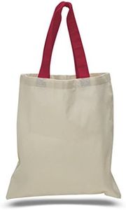 Set of 15- Cheap Cotton Tote Bags with Color Handles