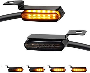 NTHREEAUTO Sequential LED Turn Signals, Flowing Handlebar Marker Light Motorcycle Mini Blinkers Compatible with Harley Dyna Sportster 883 XL1200 Road King Softail