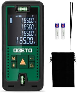 Laser Measure Device 50M, OGETO Laser Distance Meter IP54 Portable Digital Measure Tool Range Finder with Bubble Levels and Large LCD Backlit