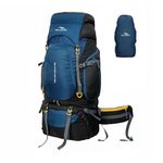 TRAWOC VALOR MAX 75 Ltr Travel Backpack Camping Hiking Trekking Bag Rucksack Bag for Men & Women with Rain Cover/Shoe Compartment, English Blue, 3 Year Warranty