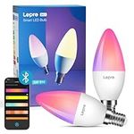 Lepro BC1 Smart Bulb E14, Color Changing Light Bulb, Music Sync Bluetooth Bulbs, AI Mood Recognition, Voice Control via APP, LED Candle Bulbs, 2700K-6500K RGB Dimmable Small Screw Bulb, 2 Packs