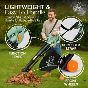 Pelle Sol 3300W Leaf Blower Vacuum – Powerful Garden Tool