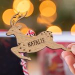 Personalised Christmas reindeer gift tag | deer custom gift tags | wood presents tags | present label | labels for Christmas parcels