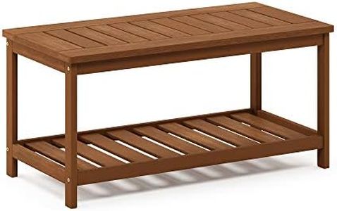 Furinno FG18508 Tioman Hardwood Patio Furniture 2-Tier Coffee Table in Teak Oil, Natural