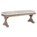 Ashley Furniture Signature Design - Beachcroft Outdoor Bench with Cushion - Dining Bench - Removable Cushion - Beige