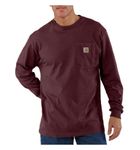 Carhartt Men's Workwear Pocket Long Sleeve T-Shirt Midweight Jersey Original Fit K126,Port,Large