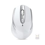 cimetech Wireless Mouse for Laptop, 2.4G Ergonomic Computer Mice, Silent Optical USB Mouse for PC/Mac/Desktop, 6 Buttons, 3 Levels DPI, 36 Months Battery Life (Gloss White)