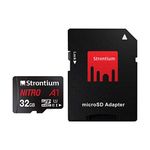 Strontium Nitro A1 32GB Micro SDHC Memory Card 100MB/s A1 UHS-I U1 Class 10 with High Speed Adapter for Smartphones Tablets Drones Action Cams