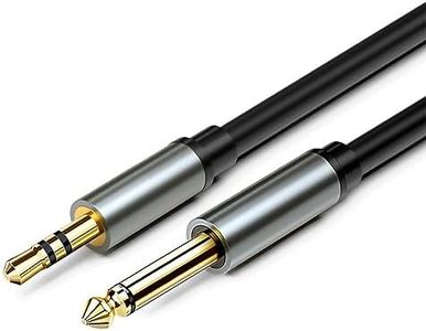 XMUXI 3.5 mm to 6.35 mm Cable Gold-Plated, 3.5mm 1/8 inch Male to 6.35mm 1/4 inch Male TS Audio Cable for Cellphone,Computer, Amplifiers,Audio (3 Meters)