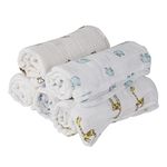 Moms Home Organic Cotton Baby 200 TC Muslin Swaddle (Multicolour, 100 X 100 Cm) - Pack of 3