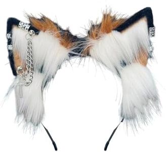 Ekwikzz Cat Cosplay Ears Cat Ears Headbands Clips Accessories Punk Gothic Cross White EK18