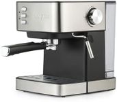 Salter Manual Espresso Machine With Milk Frother – Compatible With Ground Coffee, 15-Bar Italian Pressure Pump, 1.6L Detachable Water Tank, Includes Measuring Spoon, Tamper & Portafilter, 850W, EK6137