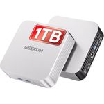 GEEKOM A8 Mini PC (Windows 11 Pro), with AMD Ryzen 7 8745HS (Beat R7-255,Up to 5.1GHz),1TB SSD, DDR5 16GB RAM (Up to 128GB),4K@120Hz Quad Display/Dual HDMI/WiFi 6E/USB4/6×USB for Gaming/Video Editing