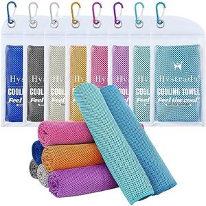 Hystrada 8 Pack Cooling Towels 40" x 12"-Cooling Scarf, Cold snap Cooling Towel for Instant Cooling Relief for All Physical Activities: Golf, Fitness, Camping, Hiking, Yoga, Pilates