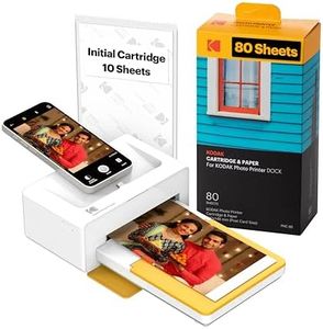 KODAK Dock Plus 4Pass Instant Photo Wireless Color LED Printers (4X6 Inches) + 90 Sheets Bundle, White