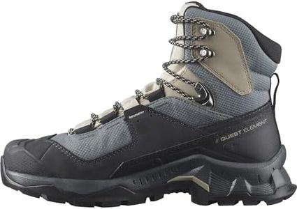 Salomon Women's Quest Element GTX Hiking Shoe, Ebony/Rainy Day/Stormy Weather, 8.5 US