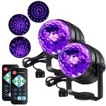 Litake Black Light for Glow Party, 6W UV LED Disco Ball Strobe Lights for Dark Party Supplies, Sound Activated with Remote Control, Dj Light for Halloween Xmas Birthday Party Home Decorations, 2 Pack