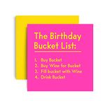 Huxters Funny Birthday Card for Her – Bucket List - Happy Birthday Card for her – gifts from women - Friend Birthday Card – Gift card – Friendship gifts women – Card for Mum 14.8cm (Bucket List)