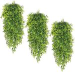 6 Pack Artificial Hanging Plants Outdoor/Indoor Fake Green Leaves Plant Plastic Faux Bamboo Leaves Potted Weeping Drooping Plants Greenery Vines for Home Garden Wall Aesthetic Decorations