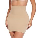 Joyshaper Women Shaping Slips Firm Tummy Control Half Slips Slimming Underskirt Seamless Shapewear Body Shaper Bulit In Thong Under Dresses Beige,S