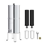 Waterdrop Gravity-fed Water Filter System, NSF/ANSI 42&372 Standard, Reduces Fluoride and up to 99% of Chlorine, with 4 Filters and Metal Spigot, King Tank Series, WD-TK-A-FS, 2.25G