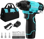 DURATECH 12V Cordless Impact Driver, 1/4” Electric Impact Driver with 11pcs Screwdriver Bits, 3pcs Nut-driver Bits, Variable Speed(0-2400RPM), LED Light, Tool Bag, Battery and Charger Included