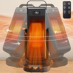 Space Heater for Indoor Use, Portable Heater 60° Up/Down Adjustment 70° Oscillat, 1500W PTC Electric Heater with Thermostat 12H Timer Remote Control, Over Heat&Tip-over Protection for Bedroom Office
