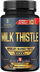 30000mg Milk Thistle Supplement - Added Dandelion Root, Blessed Thistle, Artichoke, Chanca Piedra - 150 Capsules for Digestive, Mind Health, Energy Production & Immune Support