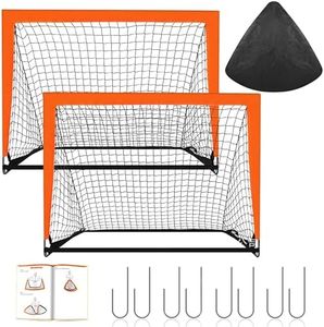 WRRA Portable Soccer Goals Kids, Easy to Use Premium Training Soccer Net for Backyard Family Game, Pop Up Foldable Soccer Net for Children Gift - Pack of 2