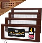 Pest-X Pro Vault Air Brick Covers 254mm x 102mm (4 Pack) - Rodent Control Vent Covers Exterior - Air Brick Pest Guard - Vent Cover for Walls Outside - Stops Mice and Pests - Brown