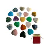 LIANRISES Pack of 20 Crystals and Gemstones Healing Crystals Heart Stones Love Heart Natural Gemstones for Lover Lucky Stones for Birthday Valentine's Day Yoga Meditation with Storage Bag