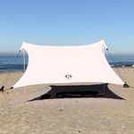 Neso Tents Gigante Beach Tent, 8ft Tall, 11 x 11ft, Biggest Portable Beach Shade, UPF 50+ Sun Protection, Reinforced Corners and Cooler Pocket(White)