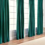Chanasya Premium Solid Velvet Curtains - Classy and Solid Drapes for Living Room or Bedroom - 52" x 84" - Teal, 2 Panels