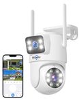 Hiseeu 【Dual Lens+8X Digital Zoom】 3MP Dual Lens PTZ WiFi Security Camera Outdoor, 2.4G/5G WiFi CCTV Home Surveillance Camera Outdoor, Color Night Vision, Auto Tracking Alarm Sound Light 2-Way Audio