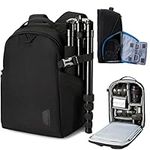 BAGSMART Camera Backpack, DSLR SLR Camera Bag Fits up to 13.3 Inch Laptop Water Resistant with Rain Cover, Tripod Holder for Women and Men, Black