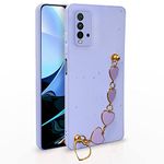 Pikkme Mi Redmi 9 Power Back Cover for Girls | Heart Shaped Metal Chain Blocks | Sparkling Soft TPU | Case for Mi Redmi 9 Power (Purple)