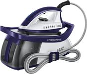 Russell Hobbs Steam Power Generator Iron, 1.3L Removable Water Tank, Ceramic Soleplate,130g Shot of Steam,110g Steam Output,Upright Storage,Carry handle, Cord Storage, 2600W 24440 Purple & White