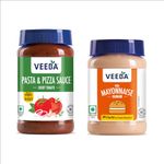 Veeba Pasta-Pizza Sauce,525g & Burger Mayonnaise Pet Bottle,250g - Pack of 2