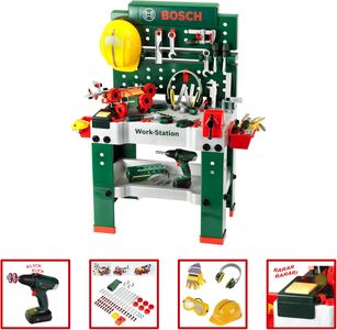 Theo Klein Bosch Kids Workbench Playset – 150-Piece Tool Set