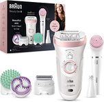 Braun Beauty Set, Epilator for Hair Removal, 7 In 1, Includes Lady Shaver, Face Epilator & Exfoliator, Gifts for Women, UK 2 Pin Plug, 9-985, White/Pink