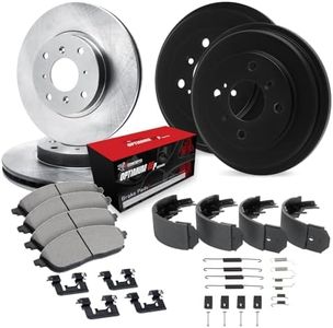R1 Concepts Front and Rear Brake Kit For 2009-2011 Nissan Versa| Blank Brake Rotors| Optimum OEP Brake Pads and Rotors Kit