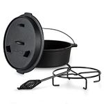 Big BBQ Dutch-Oven Guernsey 12.0 made of cast iron | ready-baked 14er cast iron cooking pot | 11.5 litre fire pot with lid lifter, lid stand or pot stand | roaster without feet