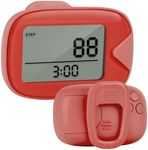 Walking Pedometer - Step-Counter-Accurately Steps Tracker Portable Sport Pedometer Steps Distance Calories Time Display (Red)