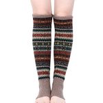 Kordear Women Leg Warmers - Winter Warm Knee Leg Warmer Ladies Crochet Knitted Long Boot Cuffs Socks Soft Cosy Ankle Warmer Footless Knee Socks with Bohimina Pattern for Women Girls Yoga UK