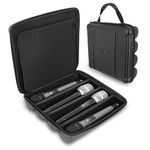 CASEMATIX Wireless Microphone Case Compatible with Four Wireless Mic System Microphones Up to 10.75" by Sennheiser, Shure and More - Mic Case for Travel with Lid Storage for Singing or Karaoke