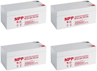 NPP NP12-3.3Ah(T1 4 Pcs) 12V 3.3Ah Rechargeable Sealed Lead Acid Battery F1 Terminals APC Back UPS ES 350 EXP1233 Back-Up UPS ES350 Emergency Light, Electronic scaleHome Alarm Security System