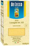 De Cecco Egg Pasta, Egg Lasagna No.112, 16 OZ - Serving size 3 sheets (3x18g) (54g) dry